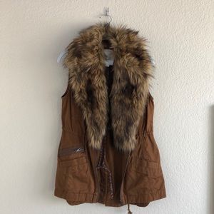 Anthropologie Hei Hei fur-lined vest